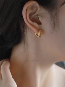 New 2025 Gold Earrings Women Simple Design High-End Sensation Ear Cuff INS Retro Unique Dangle Earrings Fashion Jewelry