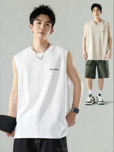 Wood soon | Casual Loose Fit Round Neck Vest Men Cotton