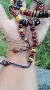 Tasbih Kombinasi Pipih Jumbo 16 mm & Tasbih Kayu 99 Butir