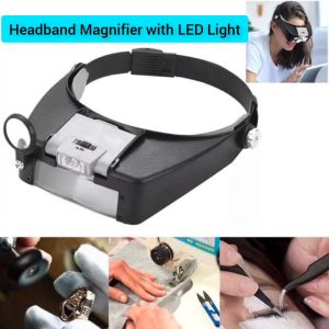 (LOCAL STOCK) HandsFree 10X Headband Magnifier with Led Light Head Lamp 1.5X 3X 8.5X 10x Helmet Magnifying Glass Tool Jeweler Loupe Led Lights for Watch Repair Arts & Crafts