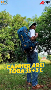 TAS GUNUNG CARRIER AREI TOBA 35+5 LITER RANSEL HIKING PENDAKI