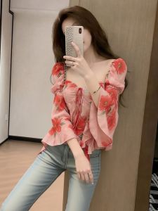 SHANGSHA | Summer Elegant High-Quality Unique Holiday Print Shirt