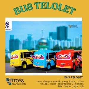 Mainan Anak Bus Telolet Basuri Baterai Dancing Bis Oleng Musik Mobil Joget Lampu