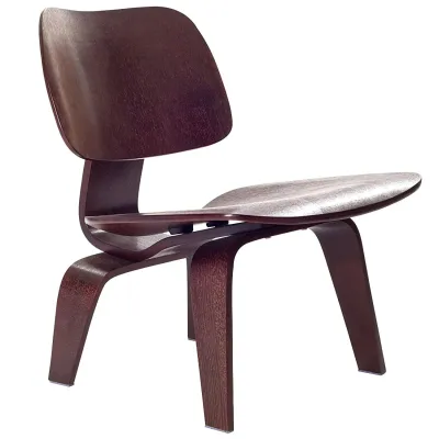 Eames PLWOD Louge ที่นั่งแบบมีขา 3 ข้าง ทรงสั้น วัสดุไม้เนื้อนุ่ม สไตล์ย้อนยุค ที่นั่งสำหรับโต๊ะอาหารแบบย้อนยุค