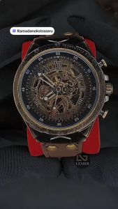 Jam Tangan Pria Otomatis Kulit Premium Original Asli Tahan Air Awet Seumur Hidup Tanpa Baterai Mesin Mekanik Transparan Automatic Mechanical New Model Terbaru Bergaya Kasual Bisnis Luminous Bercahaya Aksesoris Arloji Men Watches Automatic Lexier -JF18