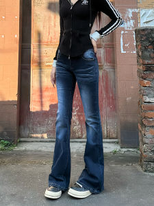 Retro Low Waist Bell Bottom Jeans Womens Slim Fit Elastic Spring Summer Denim Pants Cotton Stretchy Vintage Style