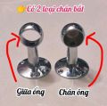 1 Đôi Chân (bát, cốc) bắt tường treo rèm loại 1 bằng inox - ống bít - ống rỗng - D16 - D19 - D22. 