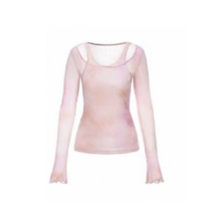 YUEZHONGWEI | French Dyed Gradient Ice Silk Long Sleeve Sun Protection T-Shirt Women Summer Thin Style Slim Fit Top Korean Version Commute Style