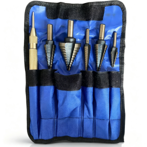 6pcs Imperial HSS Step Drill Bit Set with Reamer and Center Punch High-Speed Steel Multi-Purpose Tool for Metal Woodworking