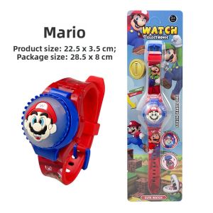 Childrens Glowing Electronic Watch Boys Girls Kindergarten Toy Gift round Face Rubber Band LED Display Calendar Function