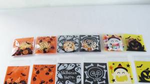 100 Chiếc Túi Đựng Quà Halloween Tự Dính Hình Đầu Lâu & Ma Hoạt Hình Chất Liệu Nhựa Dùng Đựng Bánh Kẹo Đồ Ăn Nhẹ