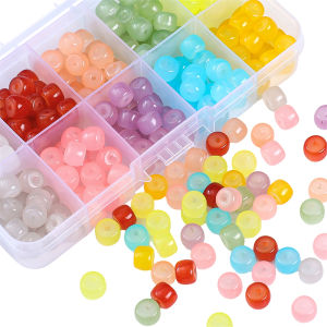 200pcs Beads Kit 8x6mm Crystal Glass Barrel Beads for Bracelet Necklace DIY Jewelry Making Set