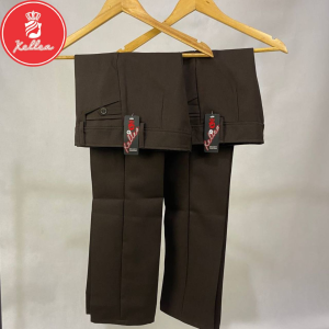 Celana Panjang Kain Kantor Formal Wanita Slimfit Gabardin Coklat untuk Ngantor & Daily Look - XELLEA