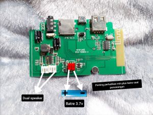 Modul mesin mp3 bluetooth Audio YS-2025 DUAL IC/SPEAKER