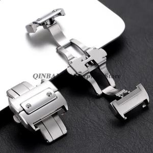 Khóa Đồng Hồ Cartier Santos 100 Series 18/21mm Khóa Bướm Bằng Thép Không Gỉ 316L Khóa Gấp Có Nút Kim Loại