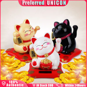 2.5inch Japanese Wave Hand Lucky Cat Solar Powered Cute Cat Good Luck Wealth for Home Car décor