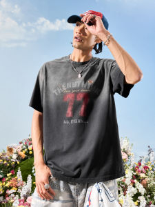 Retro Washed Number Letter T-Shirts