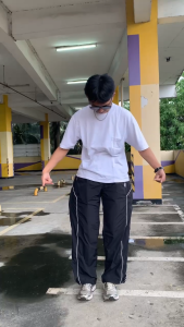 Blissend Baggy Pants Loose Trackpants Celana Panjang Ladder Line Black