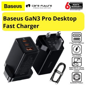 Baseus Original 65W GaN UK Plug Fast Charger Dual USB Port Charger Quick Charge 4.0 3.0 Type C PD Fast Phone Charger For iPhone12 12pro Max 12pro 12 mini For Mac Huawei Xiaomi Samsung Laptop Tablet ect