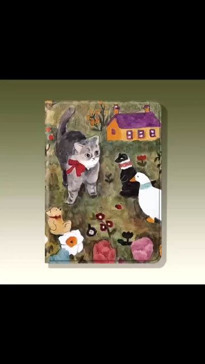 เคส iPad สวน Pro11 204 air6 gen8 gen9 10.2 เหมียวพาราไดซ์ ช่องใส่ปากกา เคสไอแพด Gen11 Air7 11 air4 air5 10.9 case iPad pro11 gen10 air3 pro 10.5 gen6 mini7