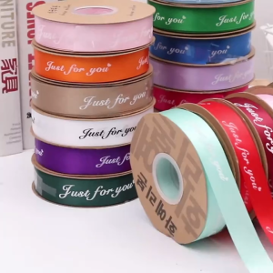 2.5cm Just for You English Ribbon/Organza Flower Bouquet Decoration/Birthday Hantaran Cake Ribbon/Flower Shop Packaging