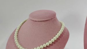 Pink Velvet Necklace Jewelry Portrait Neck Display Stand Fashion Pearl Necklaces Show Holder Jewellery Store Counter Organizer