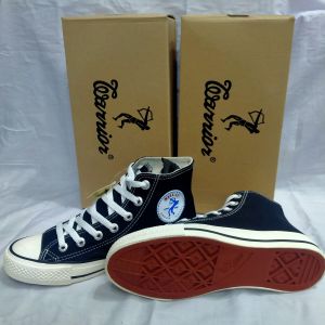 Sepatu Sekolah Warrior Sparta Hitam Putih High