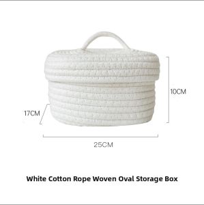 Oval Cotton Organizer Box With Lid