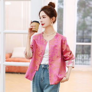 Manwujingling | Traditional Chinese Style Short Jacket with Embroidery and Beads