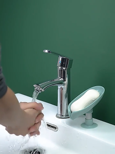 Quick Drain Soap Box Tanpa Pasang Strong Adsorption Soap Dish Durable ABS Wall Mounted Soap Storage for Home Bathroom