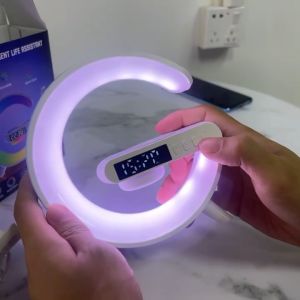 COLSUR Table Lamp 10W Wireless Charger Stand Pad with Bluetooth Speaker TF RGB Multifunctional Bedside Desktop  Light Night lamp with Bluetooth  wireless desktop speaker bluetooth table lamp with Bluetooth speaker