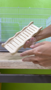 บันไดไม้เนื้อแข็ง กรงหนู กระรอก ชูก้า ของเล่นหนูแฮมสเตอร์ อุปกรณ์แต่งกรงสัตว์เลี้ยง