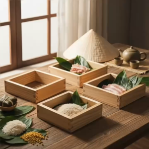 Bộ 4 Khuôn Làm Bánh Chưng Vuông Bằng Gỗ Siêu Tốc - Khuôn Gói Bánh Chưng Tiện Lợi Cho Người Mới Bắt Đầu Chống Cong Vênh M