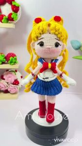 Búp bê Sailor Moon bằng len móc – Búp bê Thuỷ thủ mặt trăng handmade 100% cotton cao cấp – Ami House