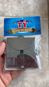 Bộ 4 bánh xe inox mặt trăng cao cấp tủ lùa kính 3/5mm