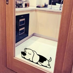 Sleep with Face down Sticker Glass Door Lying Flat Puppy Dog Anti-Collision Sticker Pet Store Kitchen Balcony Sliding Door Waterproof Paste