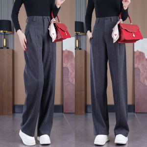 Casual Wide Leg Suit Pants Womens Spring Autumn 2025 New Style Drapey Loose Lazy Banana Casual Pants High Waist Polyester Blend