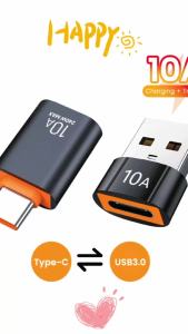 Bộ Chuyển Đổi USB 3.0 Sang Type C 10A OTG Sạc Nhanh Đầu Cái Sang Đầu Đực Dành Cho Laptop PC Samsung Xiaomi - Truyền Dữ Liệu