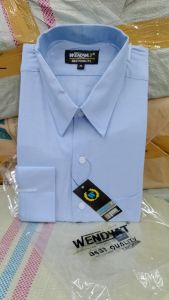 Wendya.T Kemeja Pria Formal Warna Biru Telor Asin✓Kemeja Polos Lengan Panjang