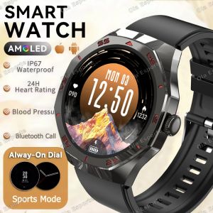 New Smartwatch 1.46" AMOLED Screen GPS Track Smart Watch Waterproof Bluetooth Call Health Monitor Sports Men Women Holiday Gifts