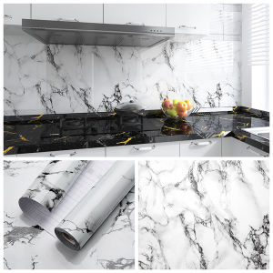 เคาน์เตอร์หินอ่อนเทียมในครัวหนา 40 ซม. กันน้ํา กันน้ํามัน และสติ๊กเกอร์ติดผนังทนอุณหภูมิสูง