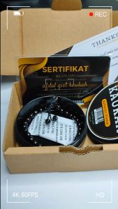Gelang Tasbih Kaukah Premium 5mm Motif Merica Bulat dengan Tali Hitam - Afdal Gist Kaukah