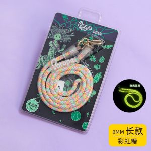 Arope Adjustable 8mm Colorful Night Light Phone Strap Crossbody Outdoor Anti-fall DIY Nylon Woven Material Mobile Phone Lanyard