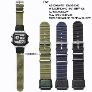 High grade nylon watchband suitable for Casio AQ-S810W AE-1000W AE1100 AE1200 steel ring 18mm mens high-quality soft ultra-thin watch accessories