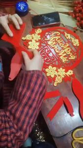 Dải Dây Liễn Treo Trang Trí Chúc Mừng Năm Mới Tết Phúc Vạn Sự Như Ý Xuân Phát Tài Đính Nơ Phủ Nhung Đỏ Trang Trí Nhà Cửa