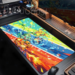 Bandai | Large Kawaii Anime P-pokemon Mouse Mats Rubber Mousepad Gaming Accessory Pad Carpet Cabinet Keyboard Lock Edge Office Deskmat
