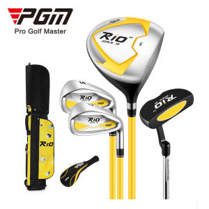PGM JRTG017 เด็กกอล์ฟคลับเด็กเด็กเด็กชายเริ่มต้นชุดบาร์สำหรับเด็กหญิงพร้อมกระเป๋าชุดบาร์คาร์บอนเยาวชน