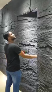 [SG THEJOYLAND] PU Stone Thick Panel Wall Rustic Texture Thick Wall Cladding Suitable for Indoor and Outdoor Feature Walls and DIY Installation Balcony Living Room Bedroom Commercial Office Use