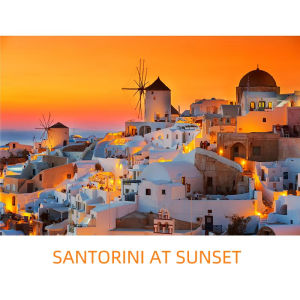 Jigsaw Puzzle for Adults 500/1000/1200/2000PCS Santorini Sunset Artwork Mindful Game Stress Relief Decor Gift