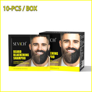 Sevich | Instant Hair Dye Black Beard Shampoo Beard Paint Men Beard Coloring Dye Natural Temporary Black Moustache Shampoo Dropship